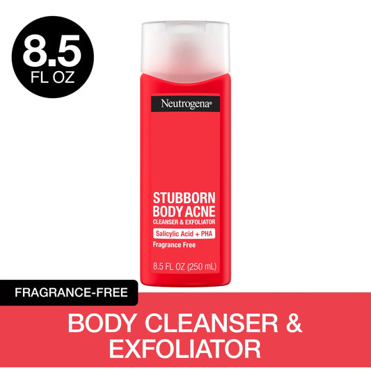 (2 Pack) Acne Body Wash, Stubborn Acne Cleanser & Exfoliator, 8.5 Oz