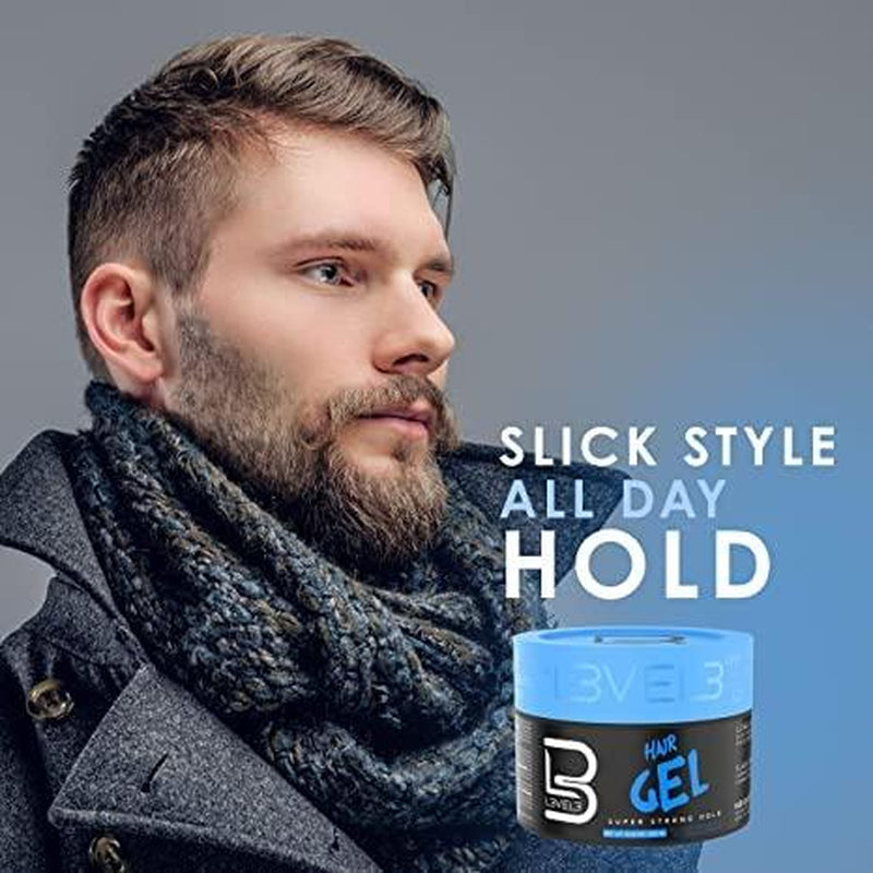 L3 Level 3 - Hair Gel - Super Strong Hold - Flake Free - Long Lasting Shine - for Men and Women - Add Volume and Texture Scent Haircare - L3VEL3