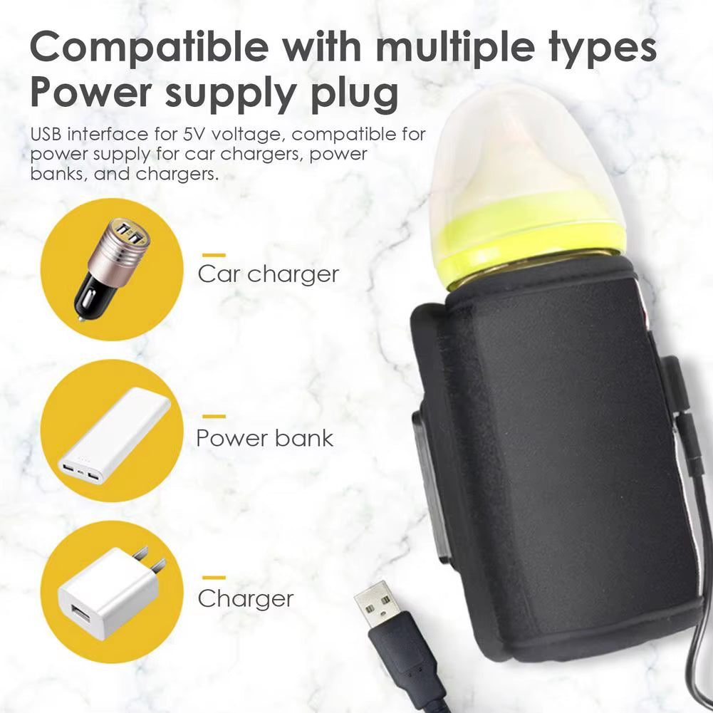Baby Bottle Warmers USB Heating Bottle Baby Bottle Cooler Hot Water Bottle Smart for Baby Travel Adjustable Milk Warmer