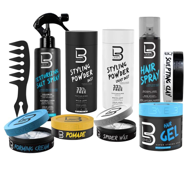 L3 Level 3 - Hair Gel - Super Strong Hold - Flake Free - Long Lasting Shine - for Men and Women - Add Volume and Texture Scent Haircare - L3VEL3