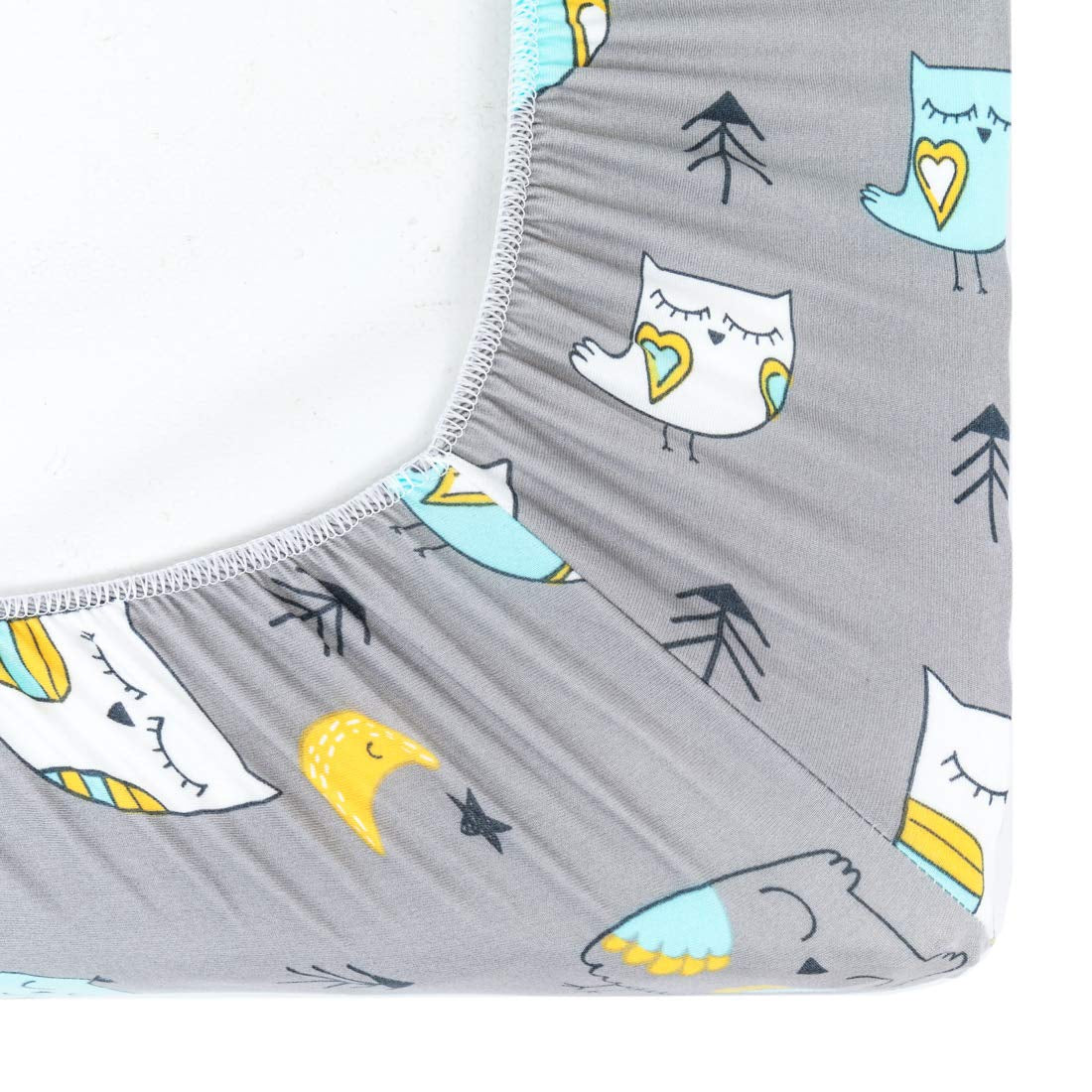 Stretchy Changing Pad Covers  Changing Table Cover for Baby Boys Girls,2 Pack Jersey Knit,Owl & Bear