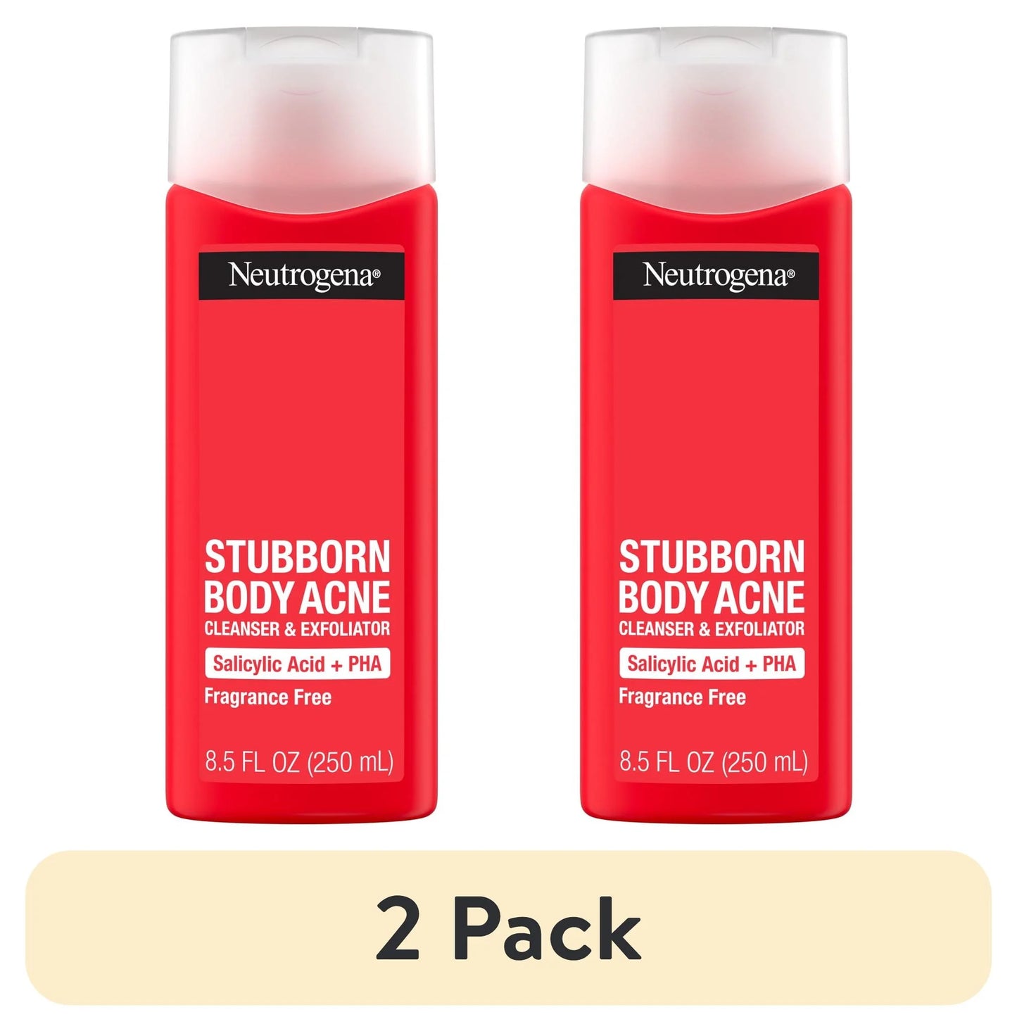 (2 Pack)  Acne Body Wash, Stubborn Acne Cleanser & Exfoliator, 8.5 Oz
