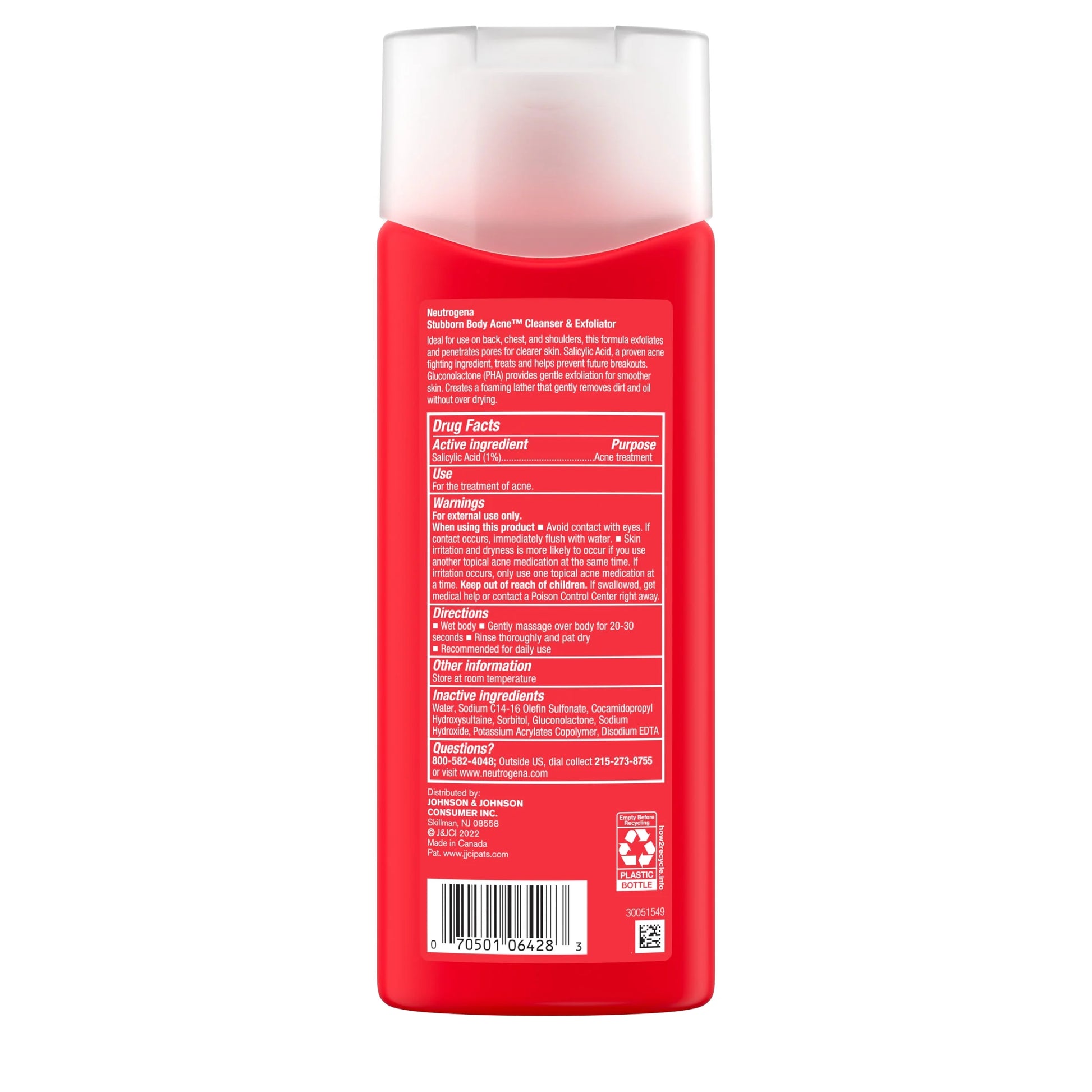 (2 Pack)  Acne Body Wash, Stubborn Acne Cleanser & Exfoliator, 8.5 Oz